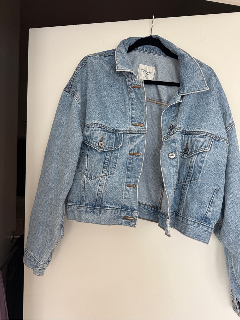 Abercrombie & Fitch Light Blue Denim Jean Jacket - Women's